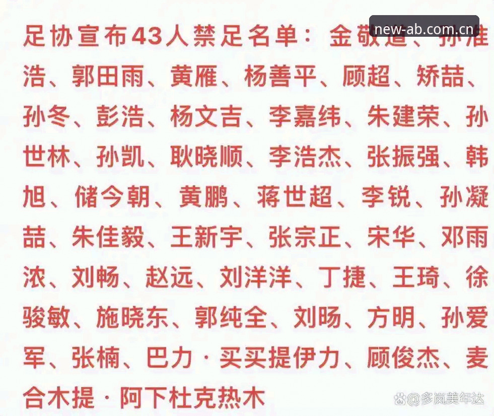 ab娱乐安卓下载 足协第三批禁足名单深度解读:从行业乱象看懂ab娱乐平台观赛指南